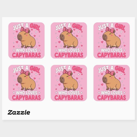 Gewoon een meisje dat van Capybaras houdt Vierkante Sticker (Vel)