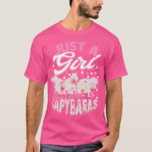 Gewoon een meisje dat van Capybaras Rodent Animal  T-shirt