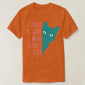 Gewoon een meisje dat van Cat1 houdt T-shirt (Design voorkant)