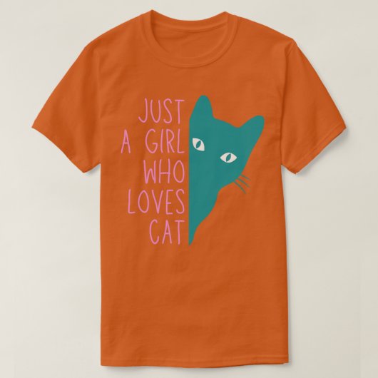 Gewoon een meisje dat van Cat1 houdt T-shirt (Design voorkant)