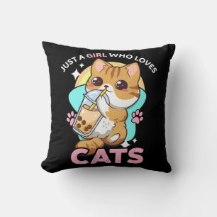 Gewoon een meisje dat van Cats Boba Bubble Milk Te Kussen