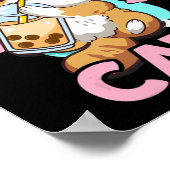 Gewoon een meisje dat van Cats Boba Bubble Milk Te Poster (Hoek)