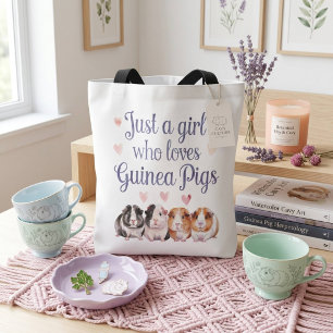 Gewoon een meisje dat van cavia's houdt   Cavia Tote Bag