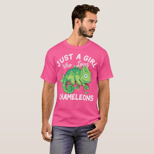 Gewoon een meisje dat van Chameleons houdt T-shirt (Voorkant volledig)