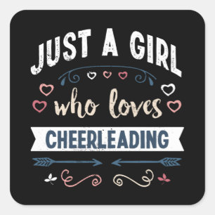 Gewoon een meisje dat van Cheerlead Funny Gifts ho Vierkante Sticker
