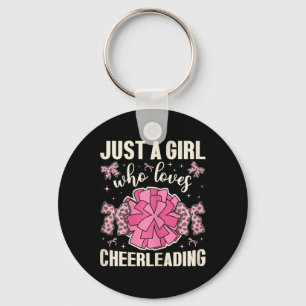 Gewoon een meisje dat van cheerleading cheeta prin sleutelhanger