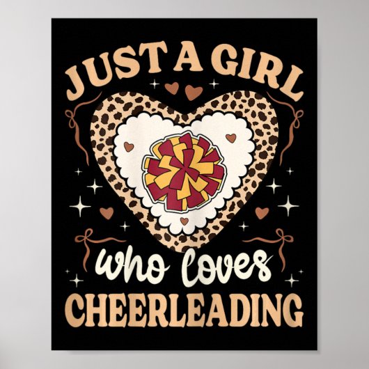 Gewoon een meisje dat van Cheerleading Cheetah Pri Poster (Voorkant)