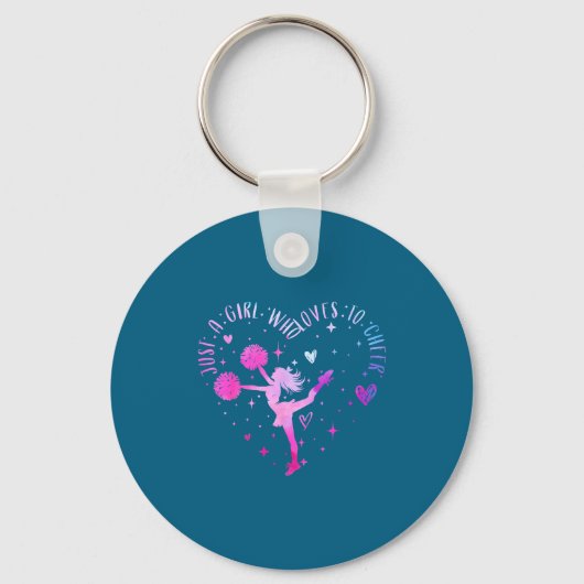 Gewoon een meisje dat van cheerleading houdt Cheer Sleutelhanger (Voorkant)