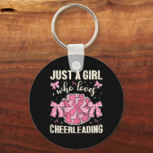 Gewoon een meisje dat van cheerleading koeiendruk  sleutelhanger (Voorkant)