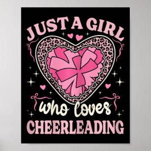 Gewoon een meisje dat van cheerleading luipaardpri poster