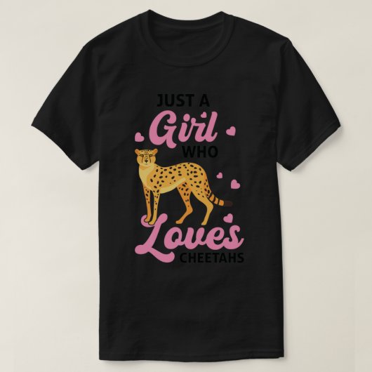 Gewoon een meisje dat van Cheetahs Cheetah houdt T-shirt (Design voorkant)
