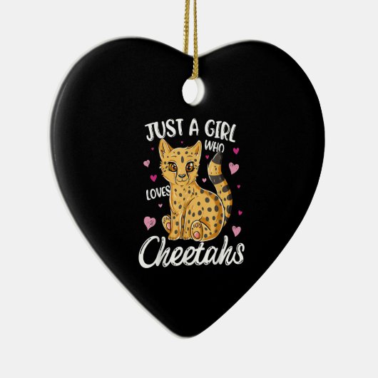 Gewoon een meisje dat van Cheetahs houdt | Heart C Keramisch Ornament (Rechts)