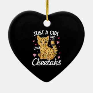 Gewoon een meisje dat van Cheetahs houdt | Heart C Keramisch Ornament