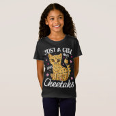 Gewoon een meisje dat van Cheetahs houdt | Heart C T-shirt (Voorkant volledig)