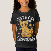 Gewoon een meisje dat van Cheetahs houdt | Heart C T-shirt (Voorkant)