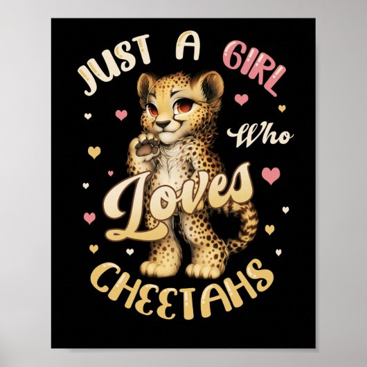 Gewoon een meisje dat van Cheetahs Vrouwen houdt C Poster (Voorkant)