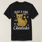 Gewoon een meisje dat van Cheetahs vrouwen houdt C T-shirt (Design voorkant)