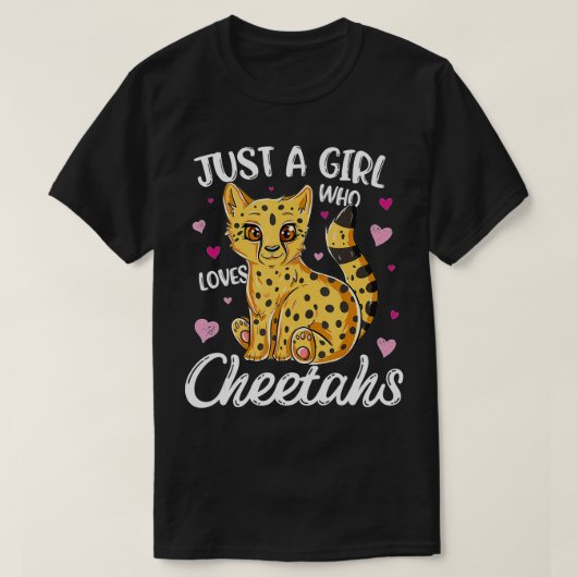 Gewoon een meisje dat van Cheetahs vrouwen houdt C T-shirt (Design voorkant)