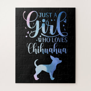Gewoon een meisje dat van Chihuahua Dog houdt. Legpuzzel