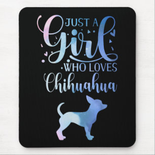 Gewoon een meisje dat van Chihuahua Dog houdt. Muismat