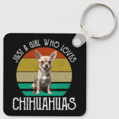 Gewoon een meisje dat van Chihuahuas houdt Sleutelhanger (Achterkant)