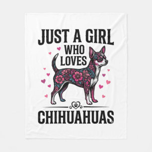 Gewoon Een Meisje Dat Van Chihuahuas Houdt Vintage Fleece Deken