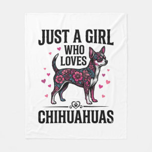 Gewoon een meisje dat van Chihuahuas houdt Vintage Fleece Deken
