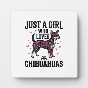Gewoon een meisje dat van Chihuahuas houdt Vintage Fotoplaat