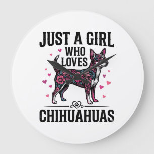 Gewoon een meisje dat van Chihuahuas houdt Vintage Grote Klok