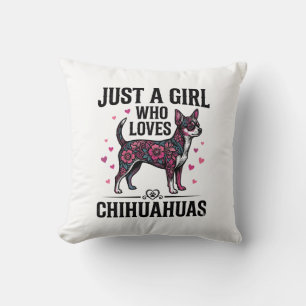 Gewoon een meisje dat van Chihuahuas houdt Vintage Kussen