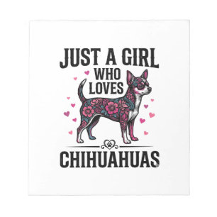 Gewoon een meisje dat van Chihuahuas houdt Vintage Notitieblok