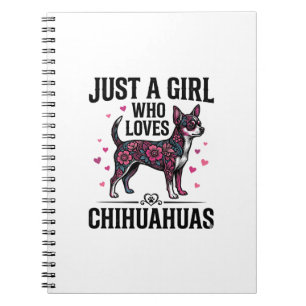 Gewoon een meisje dat van Chihuahuas houdt Vintage Notitieboek