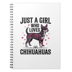Gewoon een meisje dat van Chihuahuas houdt Vintage Notitieboek