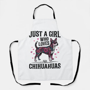 Gewoon een meisje dat van Chihuahuas houdt vintage Schort