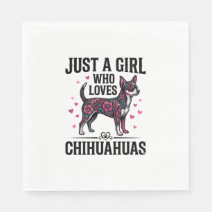 Gewoon Een Meisje Dat Van Chihuahuas Houdt Vintage Servet