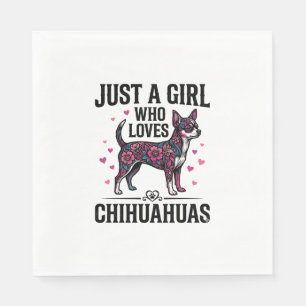 Gewoon Een Meisje Dat Van Chihuahuas Houdt Vintage Servet