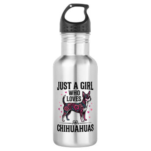 Gewoon een meisje dat van Chihuahuas houdt Vintage Waterfles