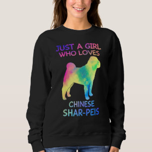 Gewoon een meisje dat van Chinees Shar Pei Dog hou Trui