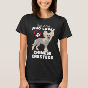 Gewoon een meisje dat van Chinese Cresteds houdt, T-shirt