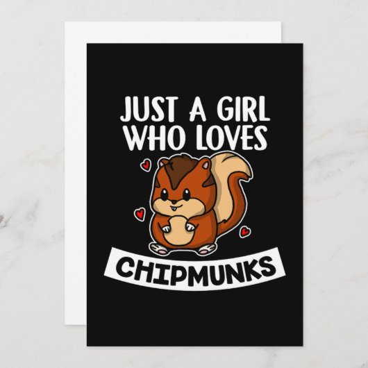 Gewoon een meisje dat van Chipmunks Chipmunk Costu Kaart (Voorkant / Achterkant)