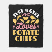 Gewoon een meisje dat van chips houdt fleece deken (Voorkant)