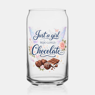 Gewoon een meisje dat van chocolade houdt blikvorm glas