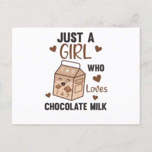 Gewoon een meisje dat van Chocolate Milk Kawaii ho Briefkaart