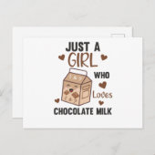 Gewoon een meisje dat van Chocolate Milk Kawaii ho Briefkaart (Voorkant / Achterkant)