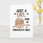 Gewoon een meisje dat van Chocolate Milk Kawaii ho Kaart (Gele Bloem)