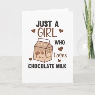 Gewoon een meisje dat van Chocolate Milk Kawaii ho Kaart
