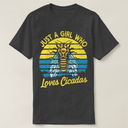 Gewoon een meisje dat van cicaden houdt t-shirt (Design voorkant)