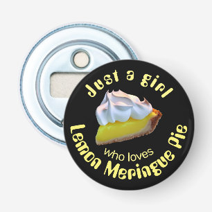 Gewoon een meisje dat van citroenappeltaart houdt button flesopener