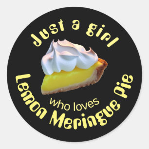 Gewoon een meisje dat van citroenappeltaart houdt ronde sticker