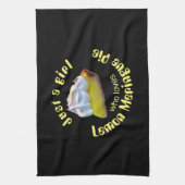 Gewoon een meisje dat van citroenappeltaart houdt theedoek (Verticaal)